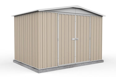 Absco 3.00mW x 2.18mD x 2.06mH Regent Double Door Garden Shed - Classic Cream - Shed City